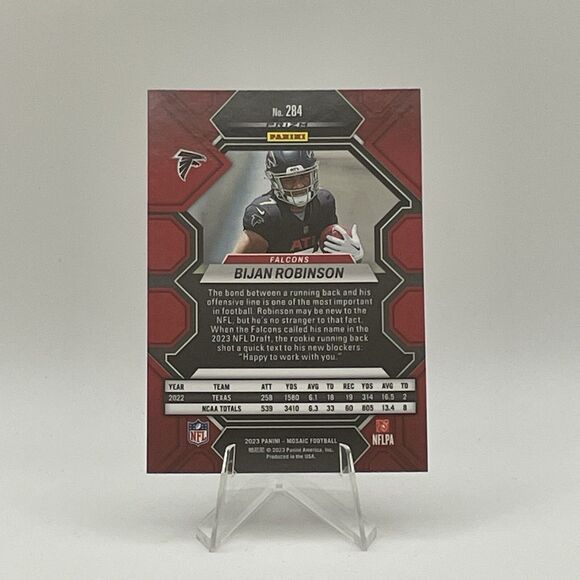 Bijan Robinson #284 2023 Panini Mosaic Rookie RC Base Atlanta Falcons - Picture 2 of 2